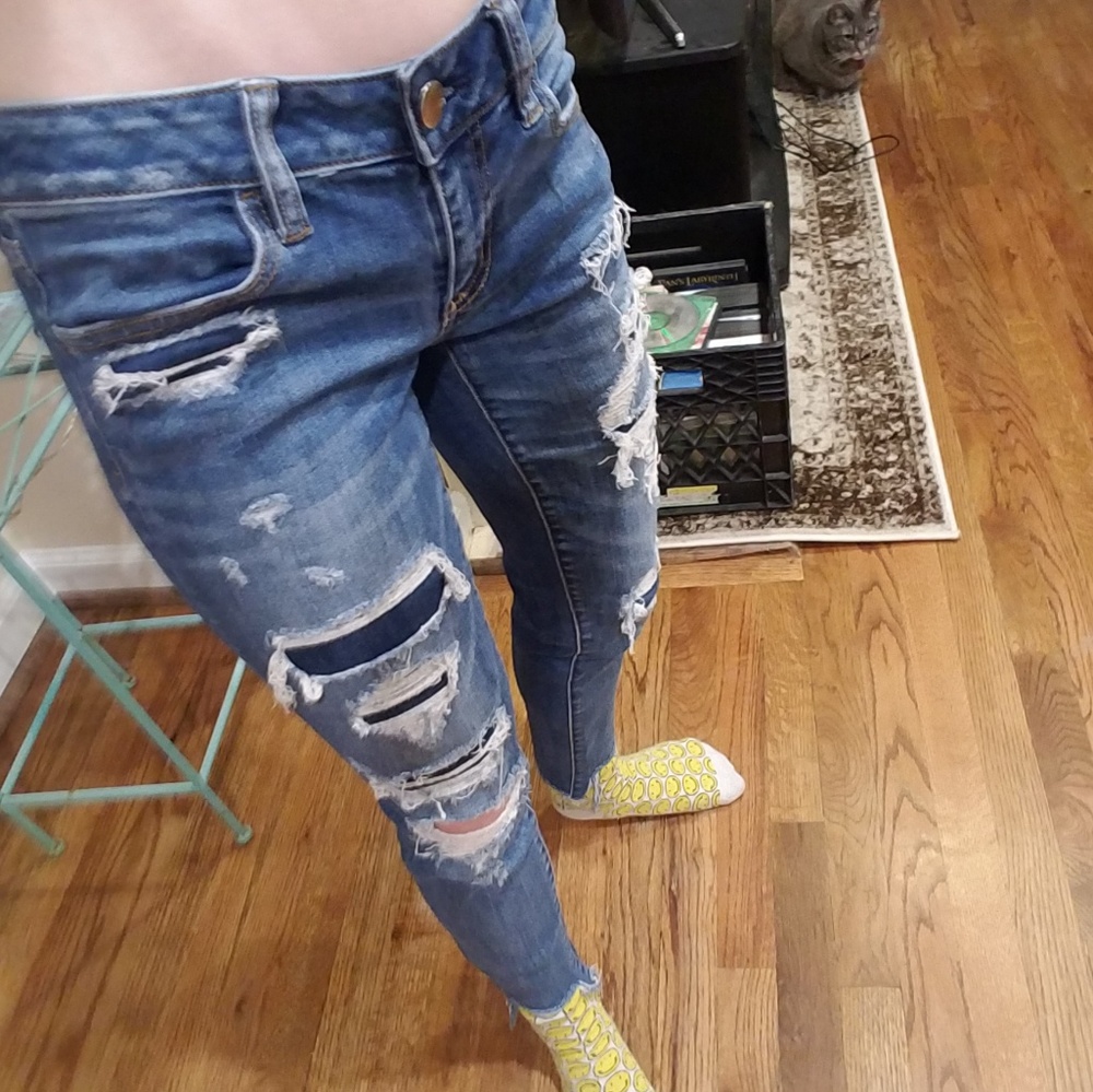 Super Low destroyed AE 4 short jeans